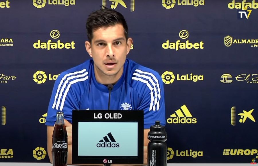 Marcos Mauro durante la rueda de prensa previa al Cádiz CF - Barcelona