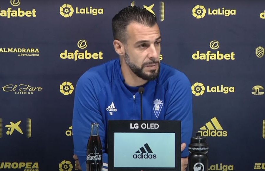 Álvaro Negredo en la rueda de prensa de esta mañana