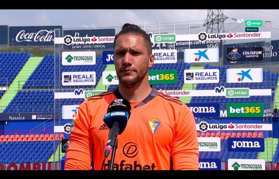 Jeremías Ledesma durante sus declaraciones tras el Getafe 0-1 Cádiz CF