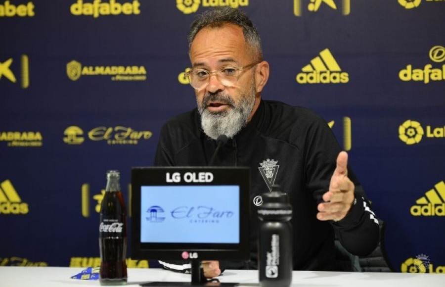 Álvaro Cervera durante la rueda de prensa previa a la visita del Real Madrid