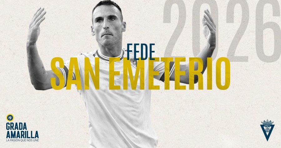 Fede San Emeterio jugador del Cádiz hasta 2026