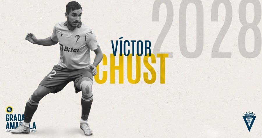 Víctor Chust jugador del Cádiz CF hasta 2028