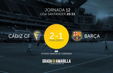 El Cádiz consigue su primera victoria en casa frente al Barça de Messi